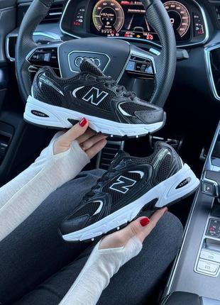 🌸женские кроссовки new balance25 года / демисезонные, весенние, летние, осенние / кожа, сетка / белые, черные