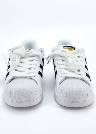 Жіночі шкіряні кросівки adidas superstar white black адідас суперстар5 фото