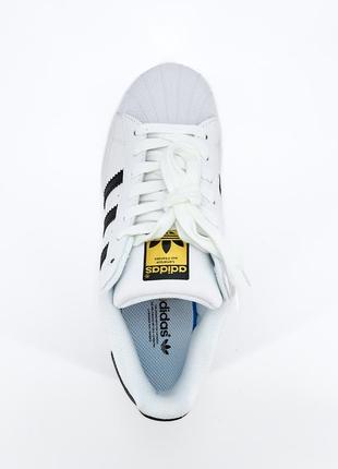 Жіночі шкіряні кросівки adidas superstar white black адідас суперстар10 фото