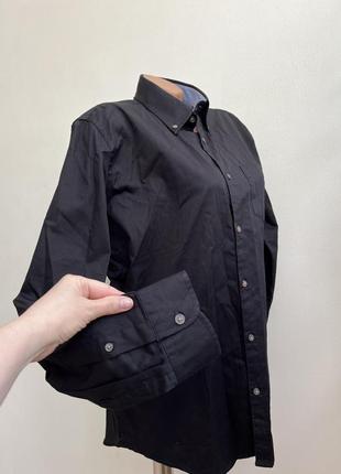 Рубашка черная классика мужская cotton &amp;silk м-l2 фото
