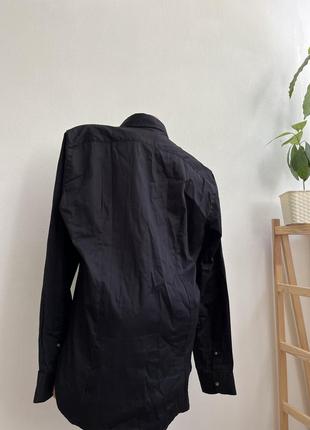 Рубашка черная классика мужская cotton &amp;silk м-l4 фото