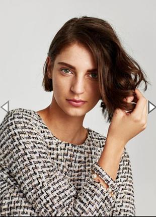 Гарна твідова кофта джемпер zara