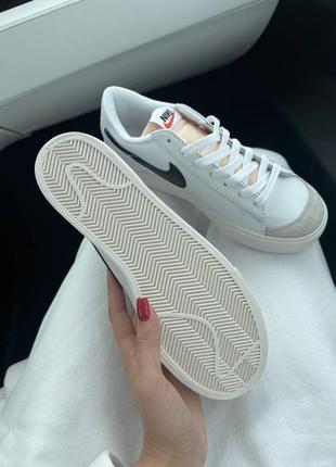 Кроссовки nike blazer low white black8 фото