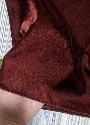 Бордовое велюровые миди платье asos #35267 фото