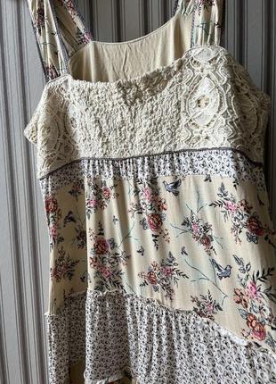 Женское нежное цветочное летнее брендовое платье3 фото