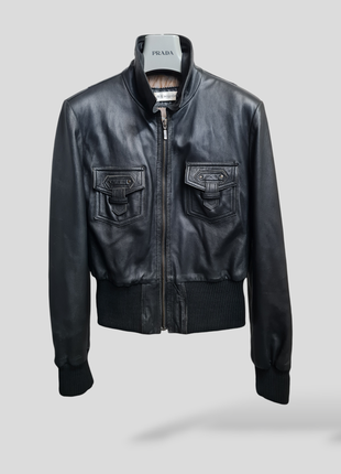 Шкіряна куртка бомбер