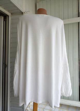 Вискозная трикотажная блуза лонгслив туника большого размера батал3 фото