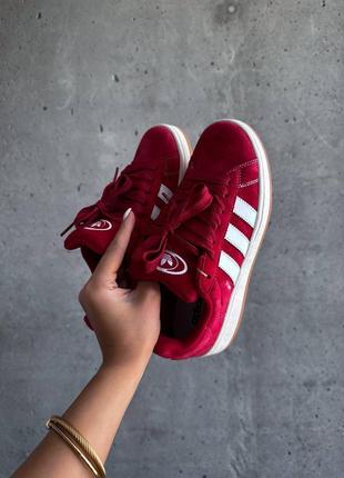 Кроссовки спортивные женские в стиле adidas campus 00s “red”3 фото