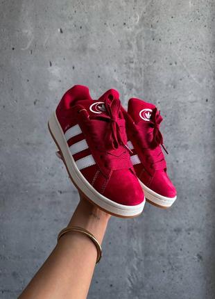 Кроссовки спортивные женские в стиле adidas campus 00s “red”9 фото