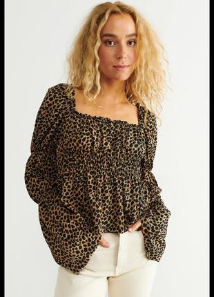 Блуза леопард стрейч l/xl
