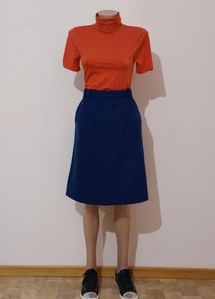 Натуральна міні спідниця 46-48 розміру з кишенями