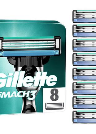 Оригінальні змінні картриджі (леза) gillette mach3 8шт3 фото