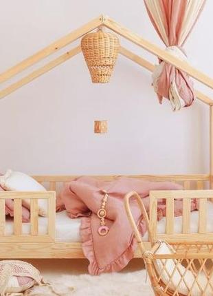 Кроватка в детскую односпальное под дорогой размер матраса из цельного дерева большой выбор цветов с покрытием лака