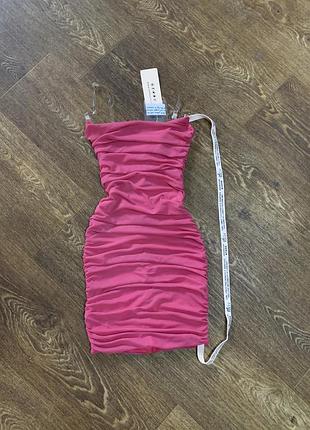 Платье мини розовое с эффектом пуш ап oh polly размер хс новое