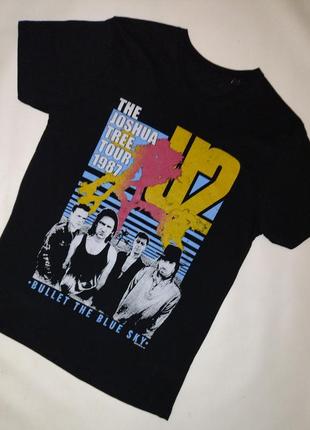 Черная футболка мерч группа u2 the joshua tree tour 1987
