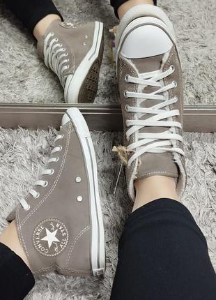 Теплые кеды converse/замшевые теплые кеды