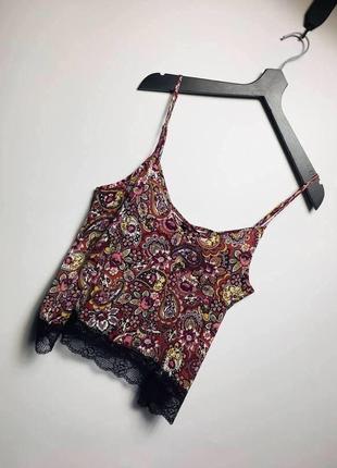 Майка с кружевом и принтом undiz