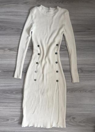 Сукня міді в рубчик