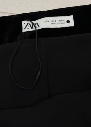 Zara велюровая короткая черная юбочка4 фото