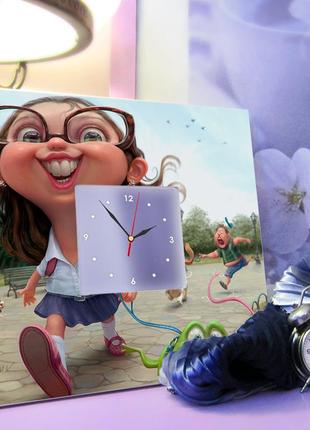 Стильний годинник "3d анімація" прикраса інтер'єру в дитячу кімнату, спальню, ігрову, подарунок3 фото