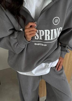 Стильний теплий костюм 3-ка  футболка oversize💙