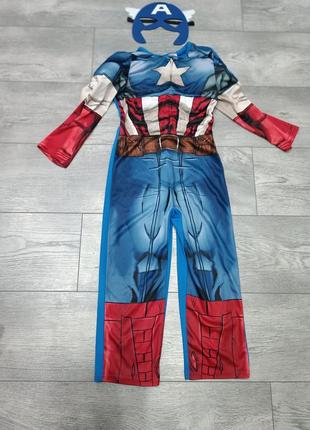 Костюм капитана америка+ маска в идеальном состоянии на возраст 5-6 лет