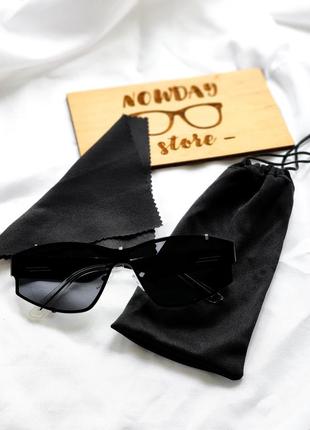 Сонцезахисні окуляри в стилі y2k в металевій оправі чорні , в стилі ботегга , bottega veneta metal frame sunglasses7 фото
