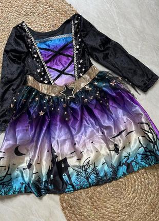 Платье карнавальное на гелловин ведьма 2-3 года