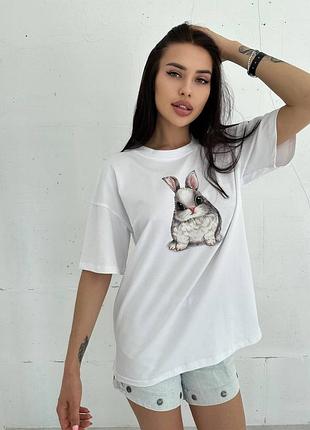 Жіноча футболка з зайкою, з пандою