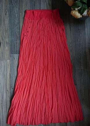 Красивая длинная коралловая юбка макси вискоза р.44/462 фото