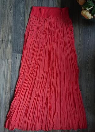 Красивая длинная коралловая юбка макси вискоза р.44/465 фото