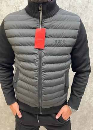 Брендовая мужская куртка hugo boss в черном цвете