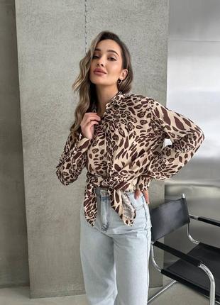Леопардовая рубашка женская1 фото