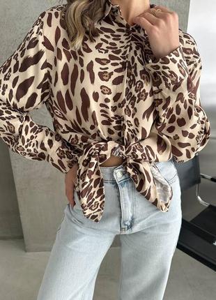 Леопардовая рубашка женская2 фото