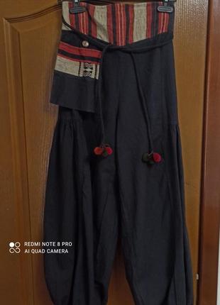 Штаны шаровары  баллоны афганские бохо 100% коттон thailand p. s-xl пот 34-46 см***2 фото