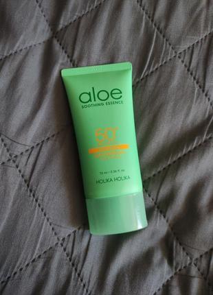 Водостойкий солнцезащитный крем гель holika holika aloe waterproof essence spf50+ ра++++ 70 мл1 фото