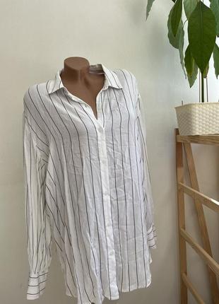 Сорочка довга жіноча стильна в смужку s-m h&m