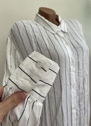 Рубашка длинная женская стильная в полоску s-m h&m8 фото