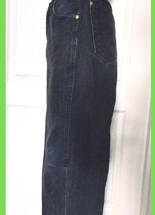 Макси юбка джинс черная в обтяжку с разрезом спереди р.36 s, xs 100% котон4 фото