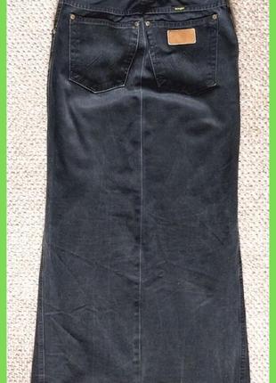 Макси юбка джинс черная в обтяжку с разрезом спереди р.36 s, xs 100% котон6 фото