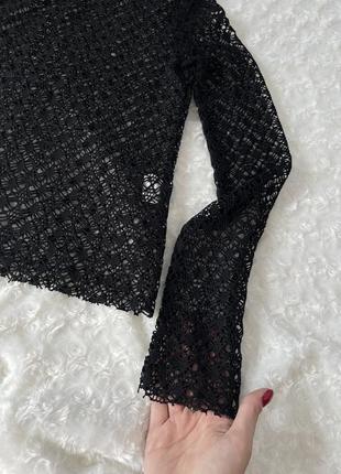 Кофта сетка джемпер свитер сетка ажурный чёрный