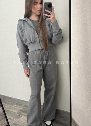 Вареный серый костюм zara s 36