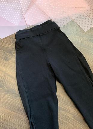 Черные леггинсы лосины с замшевой вставкой в обтяжку размер xs s m divided h&m