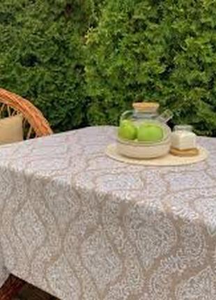 Скатерть/скатерть на большой кухонный стол с вензелями узоры 150*220