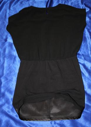 Подарок при покупке от 1000 грн комбинированое кожаное платье под кожу кожзам латексный лаковый вини8 фото