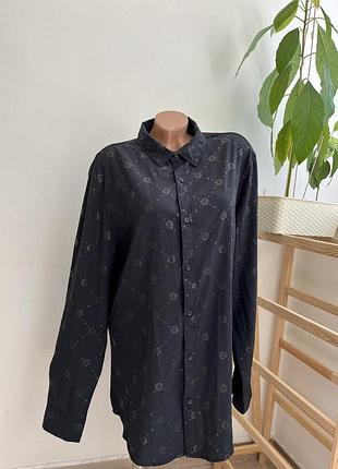 Сорочка чорна в принт ексклюзивна drill clothing company l-xl