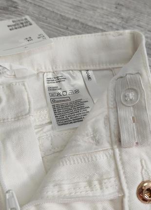 Джинсовые шорты h&m для девочки 92 и 116 см белые6 фото