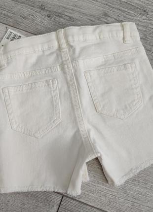 Джинсовые шорты h&m для девочки 92 и 116 см белые7 фото