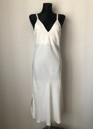 Стильное платье цвета экрю в бельевом стиле / слип дрес / slip dress primark, размер xs-s1 фото