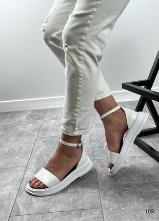 Босоніжки жіночі білі шкіряні сандалі з натуральної шкіри6 фото